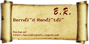 Bernád Renátó névjegykártya